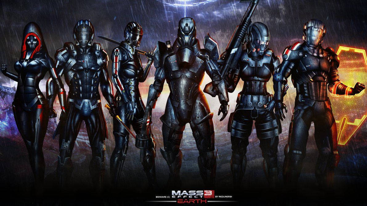 Mass Effect 3, modern combat, stormy futuristic battlefield, SD Desktop Wallpaper