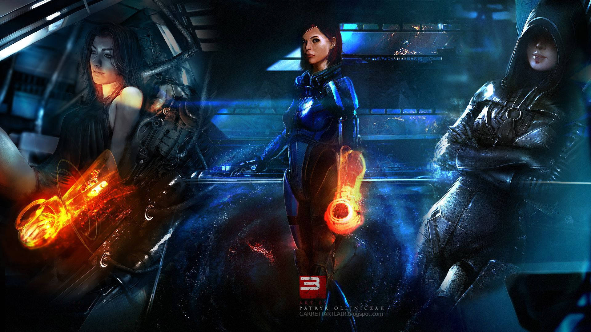 Mass Effect 3, cyberpunk women, futuristic armor, Full HD Desktop Wallpaper