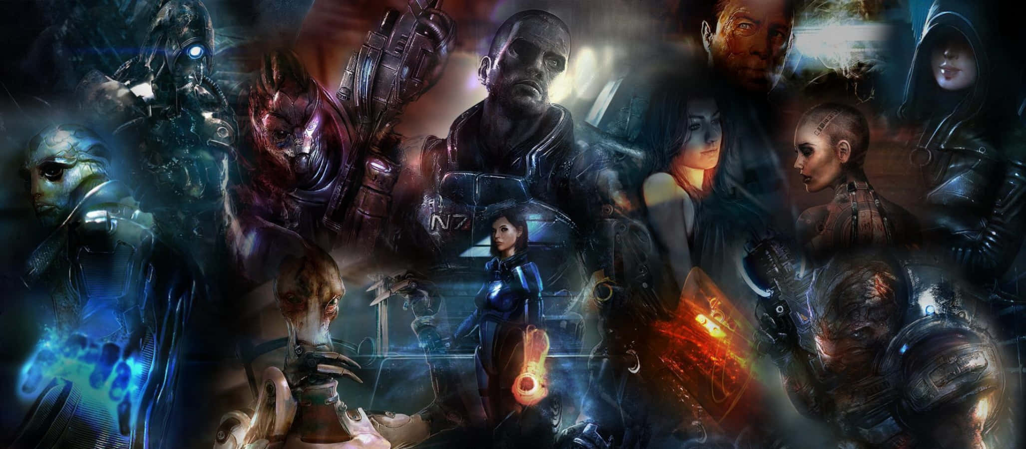 Mass Effect, characters, armored warriors, Full HD Desktop Wallpaper