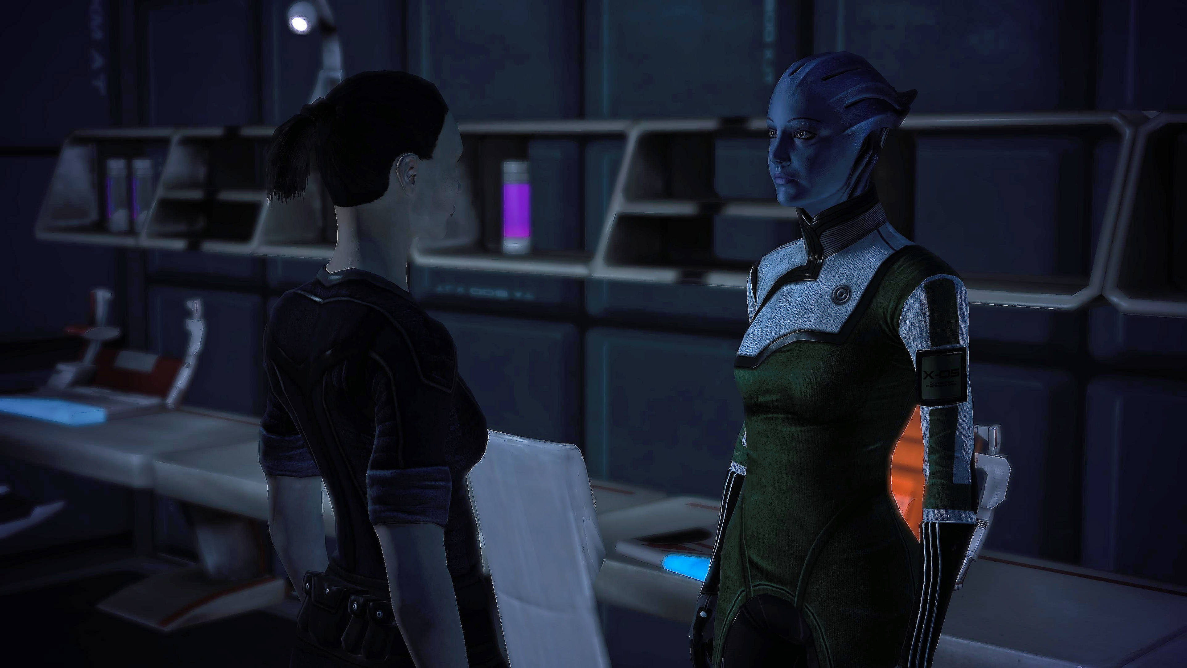 Mass Effect, heroines, blue skin, 4K Desktop Wallpaper
