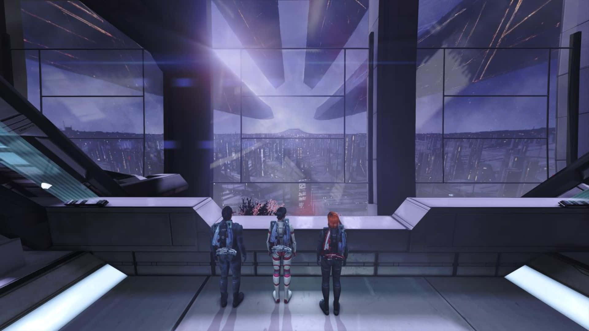 Mass Effect Citadel, futuristic gear, sleek space station observatory, Full HD Desktop Wallpaper