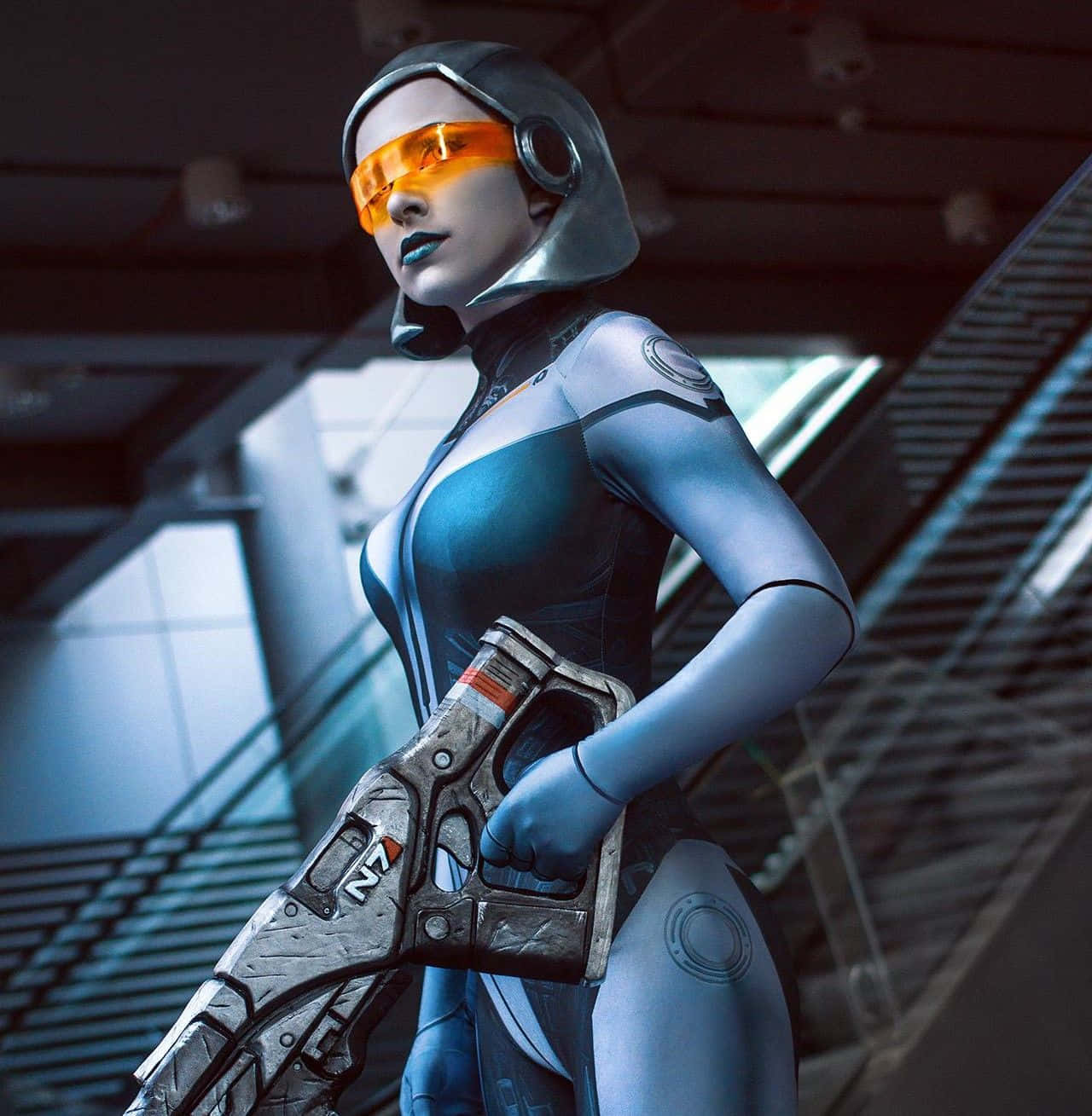 Mass Effect, EDI, sleek blue armor, HD Phone Wallpaper