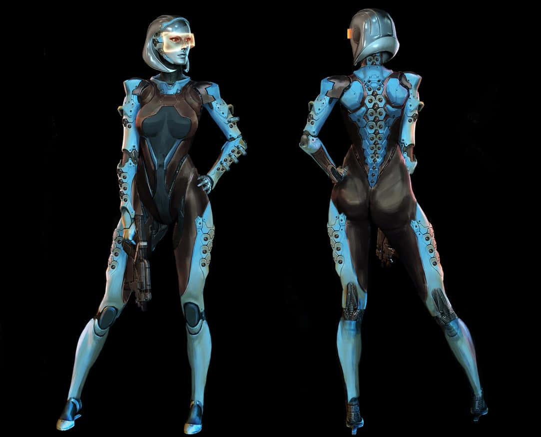 Mass Effect Edi, EDI, blue armor, SD Desktop Wallpaper