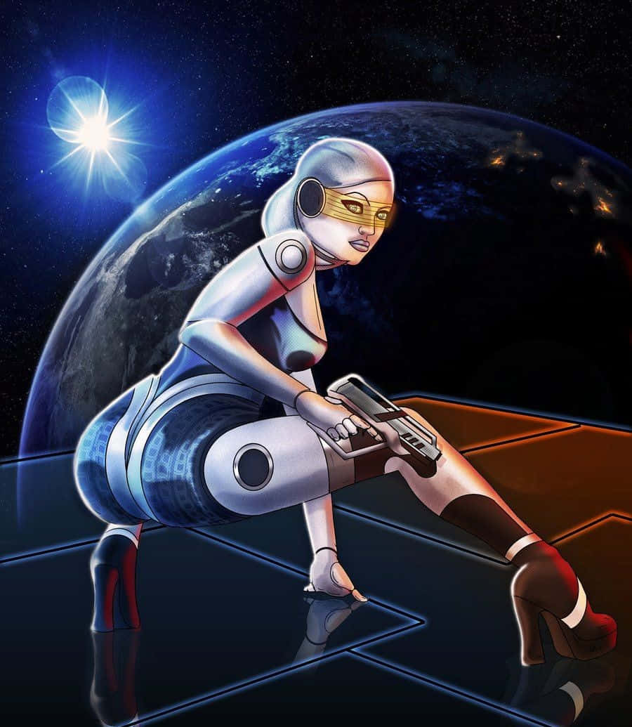 Mass Effect Edi, EDI, silver armor, SD Phone Wallpaper