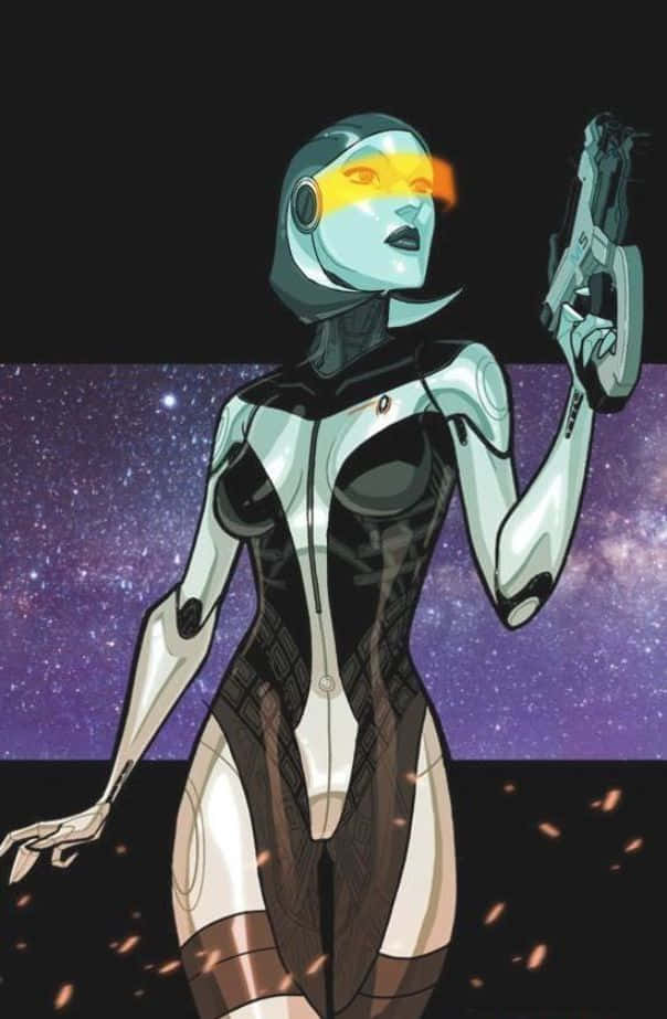 Mass Effect Edi, EDI, sleek silver armor, SD Phone Wallpaper