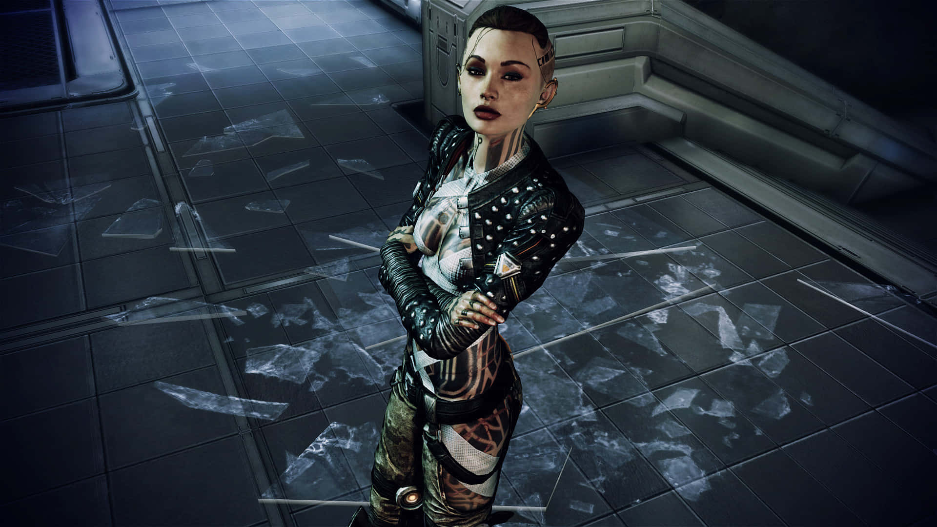 Mass Effect Jack, biotic, cyberpunk woman, Full HD Desktop Wallpaper