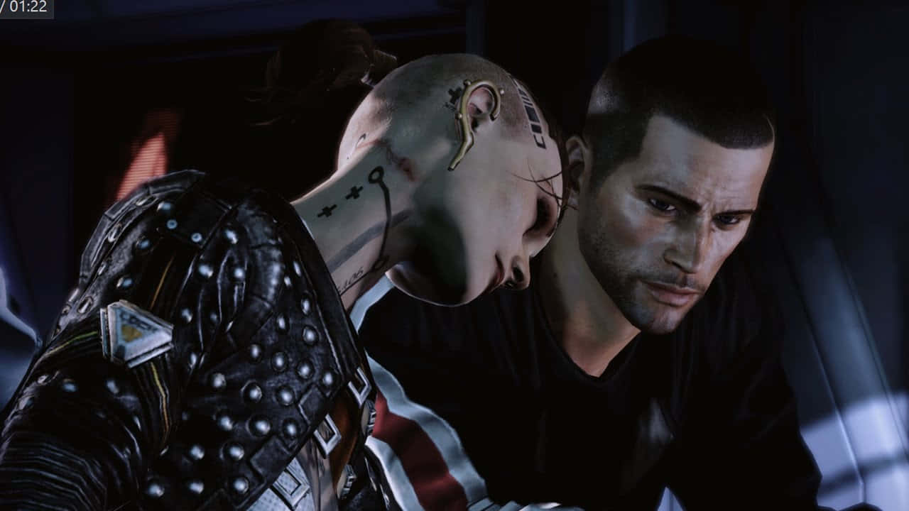 Mass Effect Jack, bald tattooed woman, studded leather, HD Desktop Wallpaper