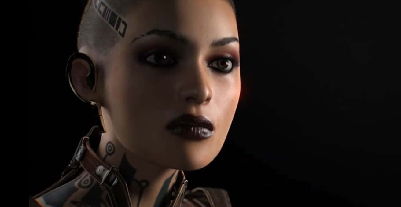Mass Effect Jack, cyberpunk woman, shaved head tattoos, HD Desktop Wallpaper