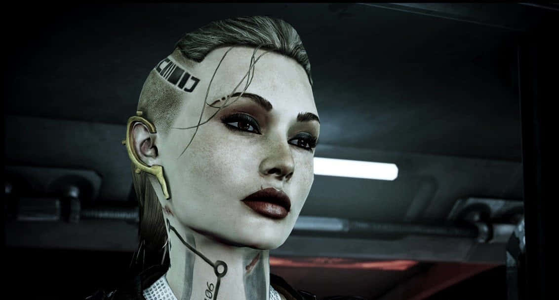 Mass Effect Jack, cybernetic woman, shaved head, SD Desktop Wallpaper