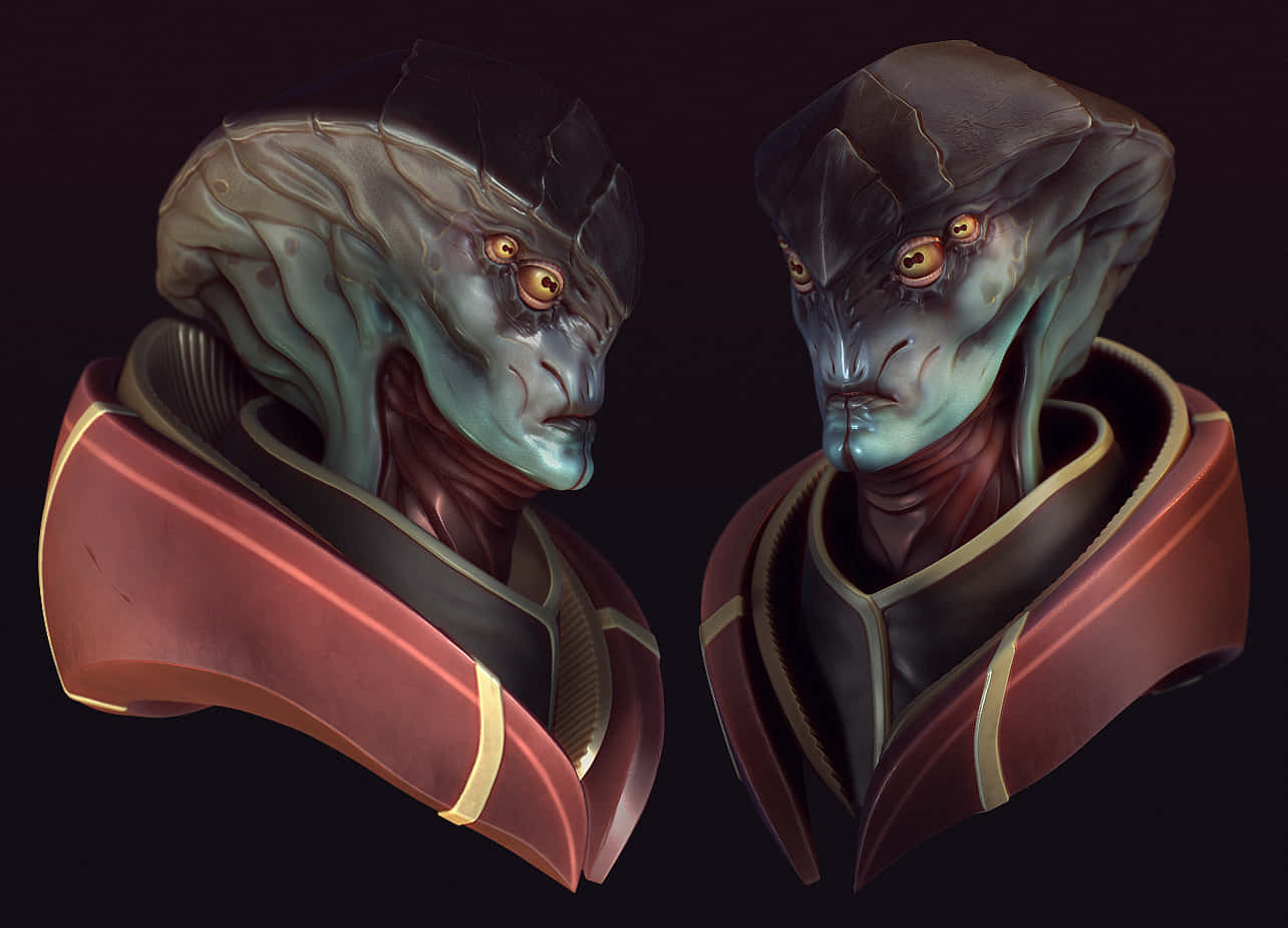 Mass Effect, Javik, teal skin, HD Desktop Wallpaper