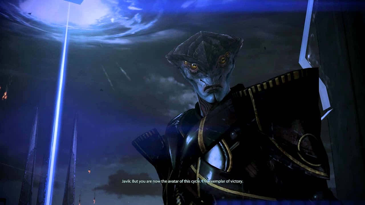 Javik, Mass Effect, blue-skinned alien warrior, HD Desktop Wallpaper