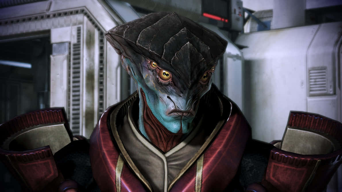 Mass Effect, Javik, blue-skinned alien, SD Desktop Wallpaper