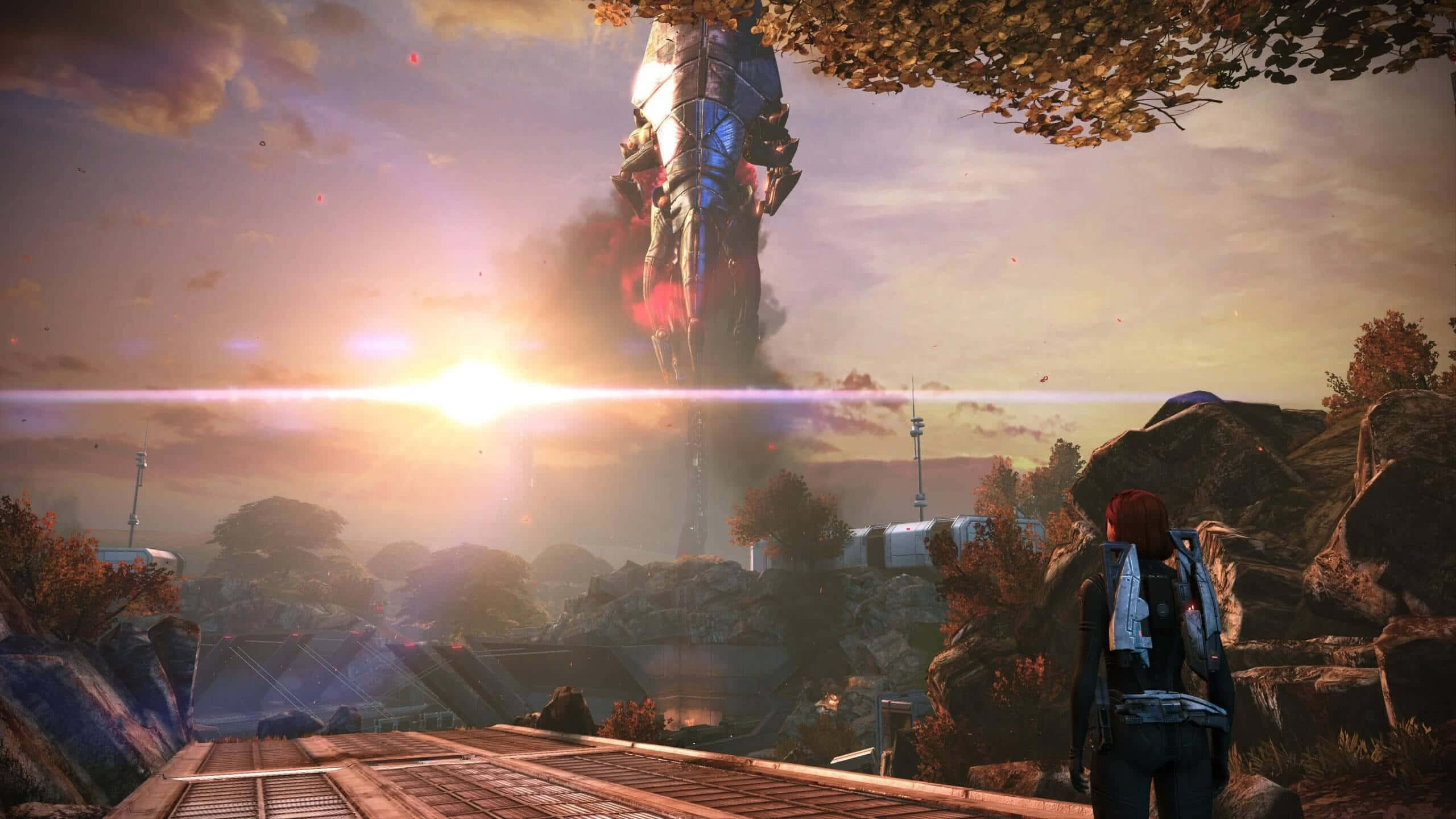 Mass Effect Legendary Edition, futuristic mech, rocky landscape, 2K Desktop Wallpaper