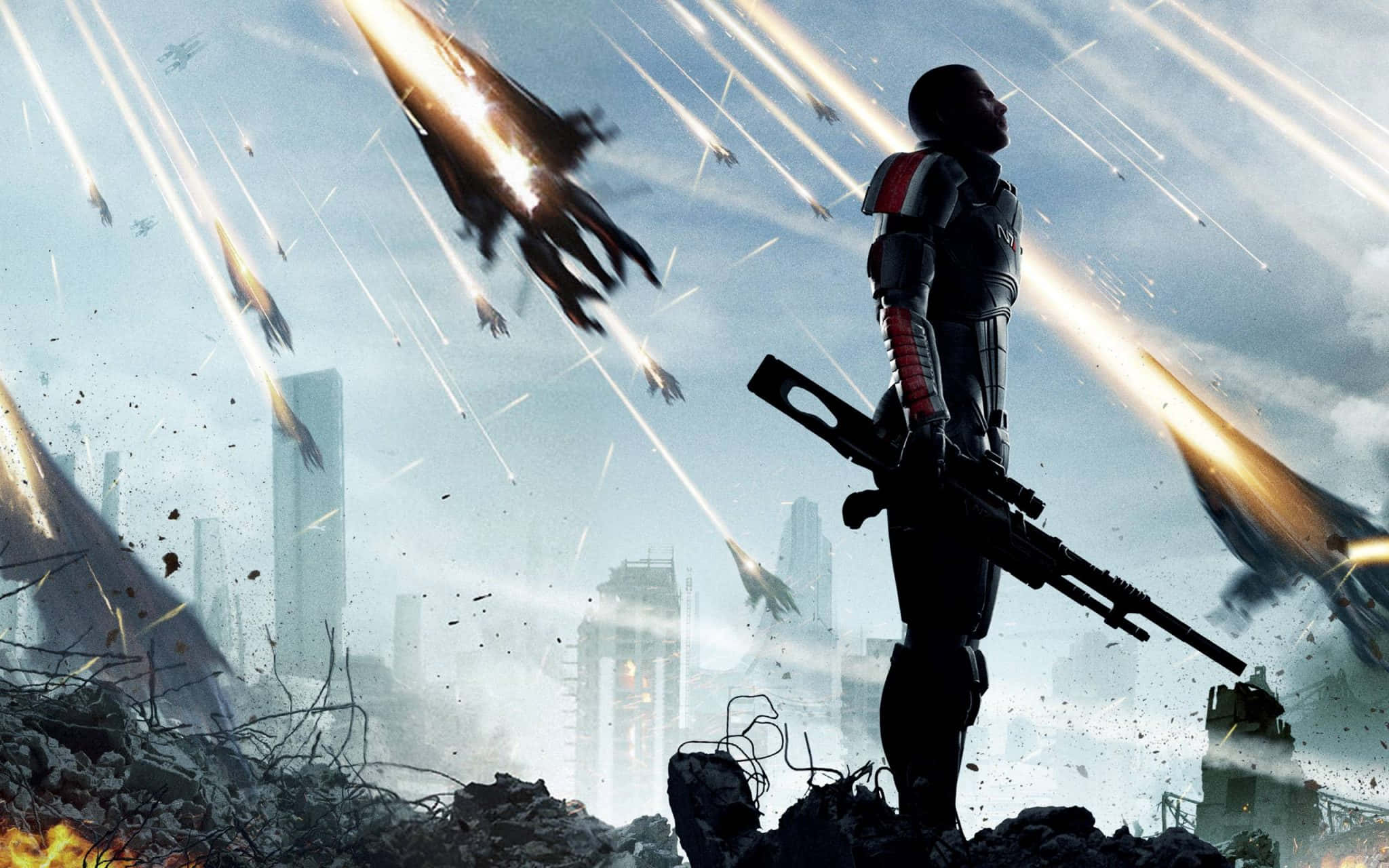 Mass Effect Legendary Edition, soldier, fighter jets, Full HD Desktop Wallpaper