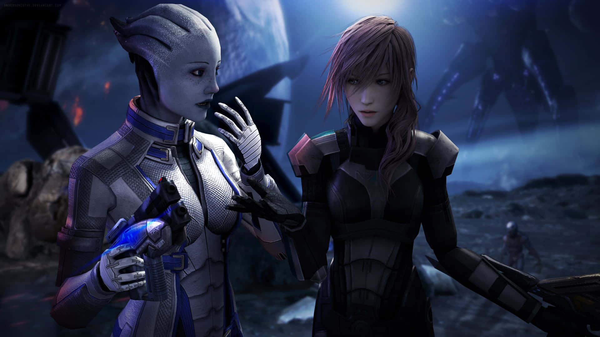 Mass Effect, aliens, humans, Full HD Desktop Wallpaper