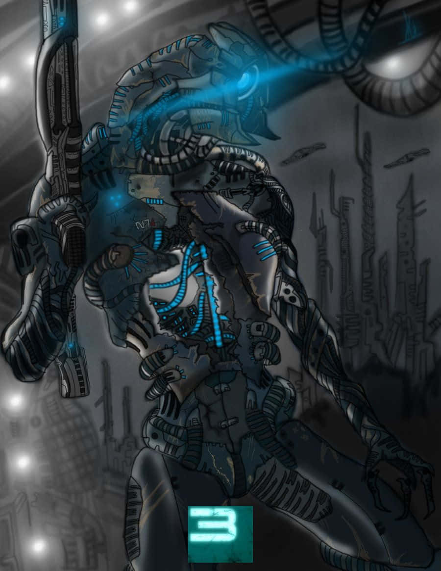 Mass Effect Legion, Legion, biomechanical alien warrior, SD Phone Wallpaper