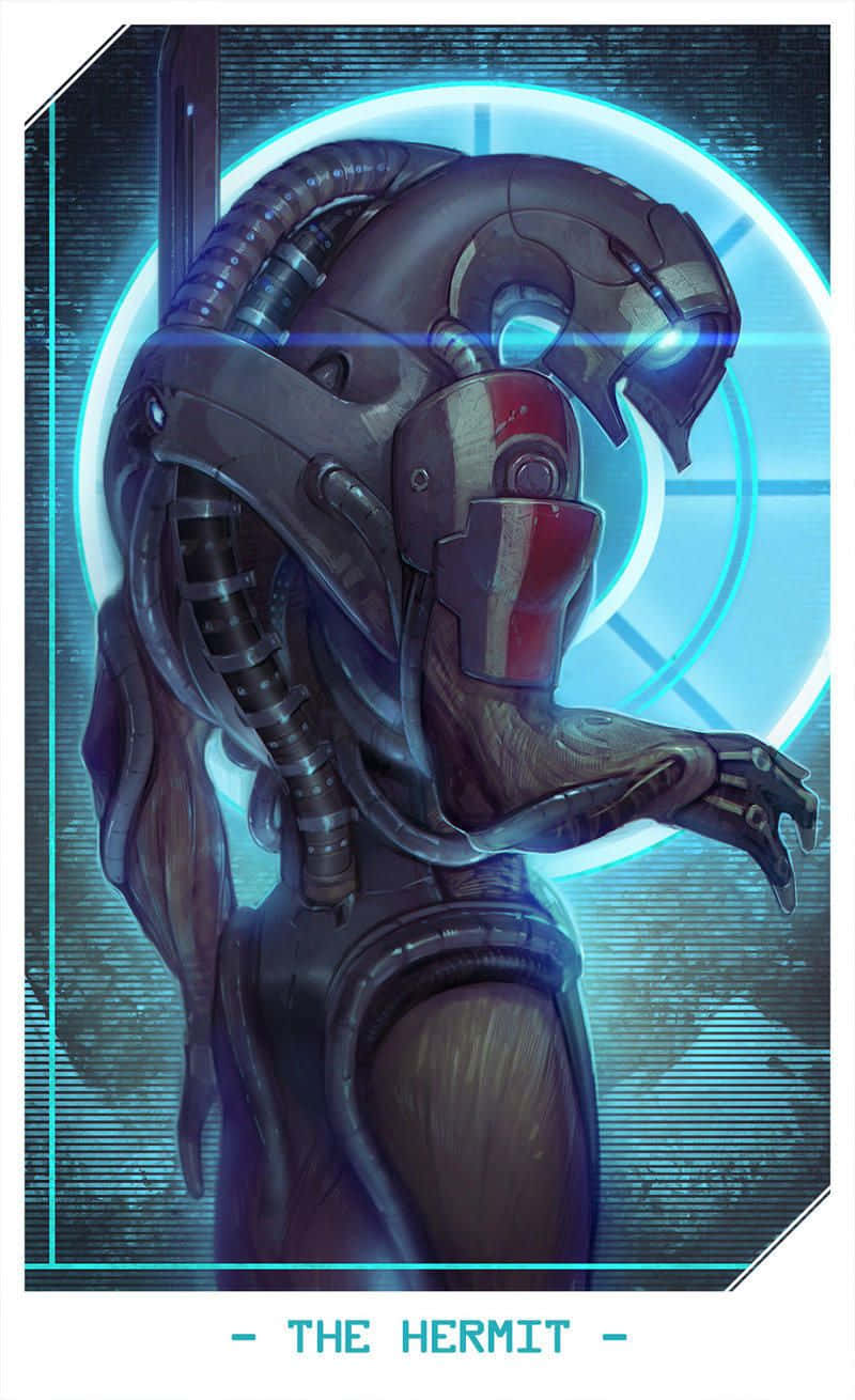 Mass Effect Legion, glowing blue eyes, mechanical limbs, HD Phone Wallpaper