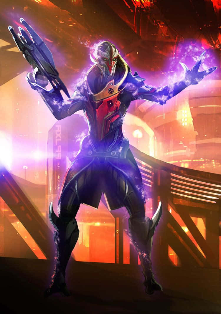 Mass Effect Legion, Legion, glowing purple energy blasts, SD Phone Wallpaper