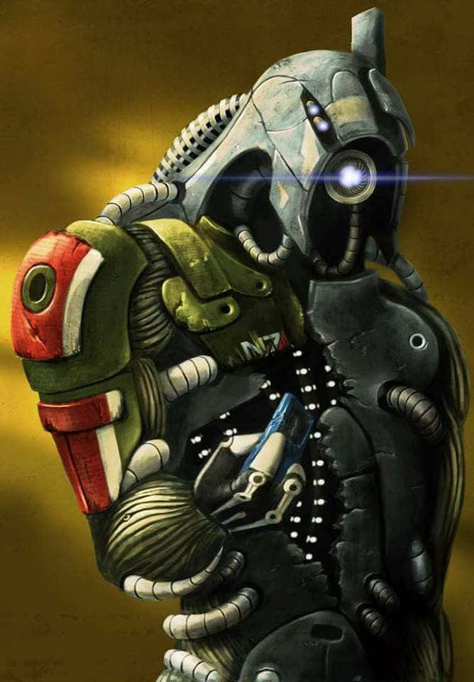 Mass Effect Legion, biomechanical robot, exposed internal gears, SD Phone Wallpaper