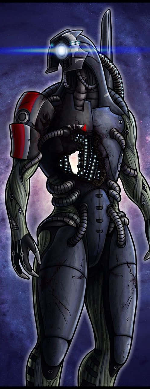 Mass Effect Legion, biomechanical warrior, glowing blue eye, HD Phone Wallpaper
