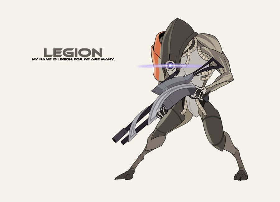 Mass Effect Legion, Legion, glowing purple weapon, SD Desktop Wallpaper