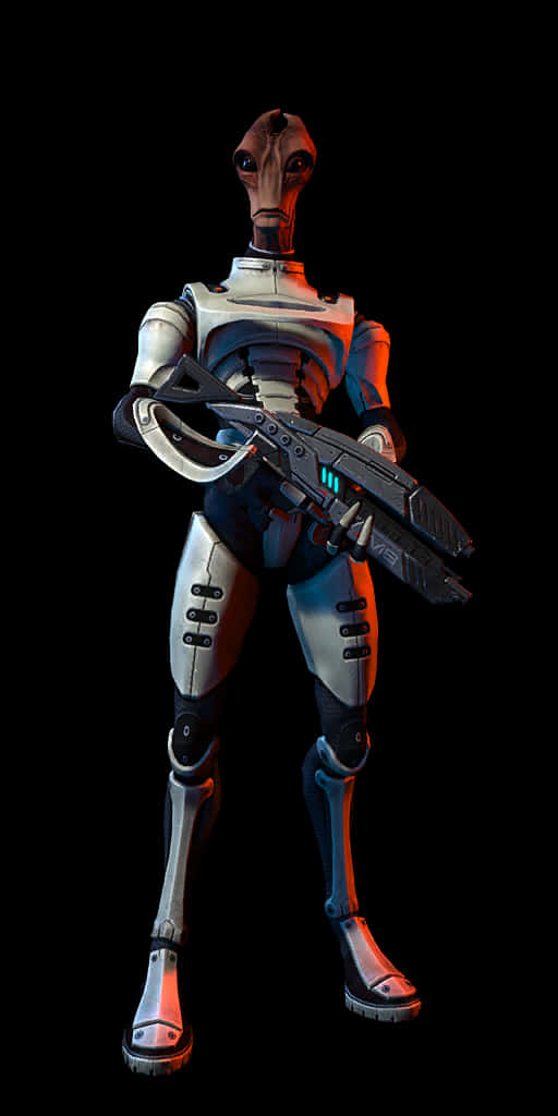 Mass Effect Legion, silver armor, futuristic rifle, SD Phone Wallpaper