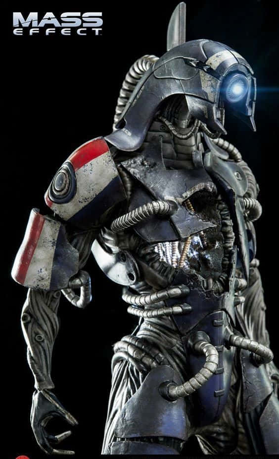 Mass Effect Legion, geth unit, glowing blue eye, SD Phone Wallpaper
