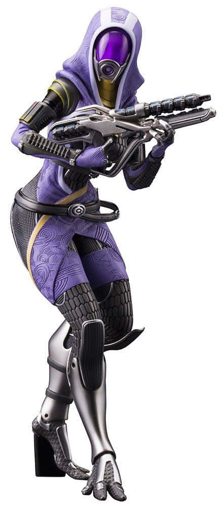 Mass Effect Legion, purple hooded warrior, metallic armor, SD Phone Wallpaper