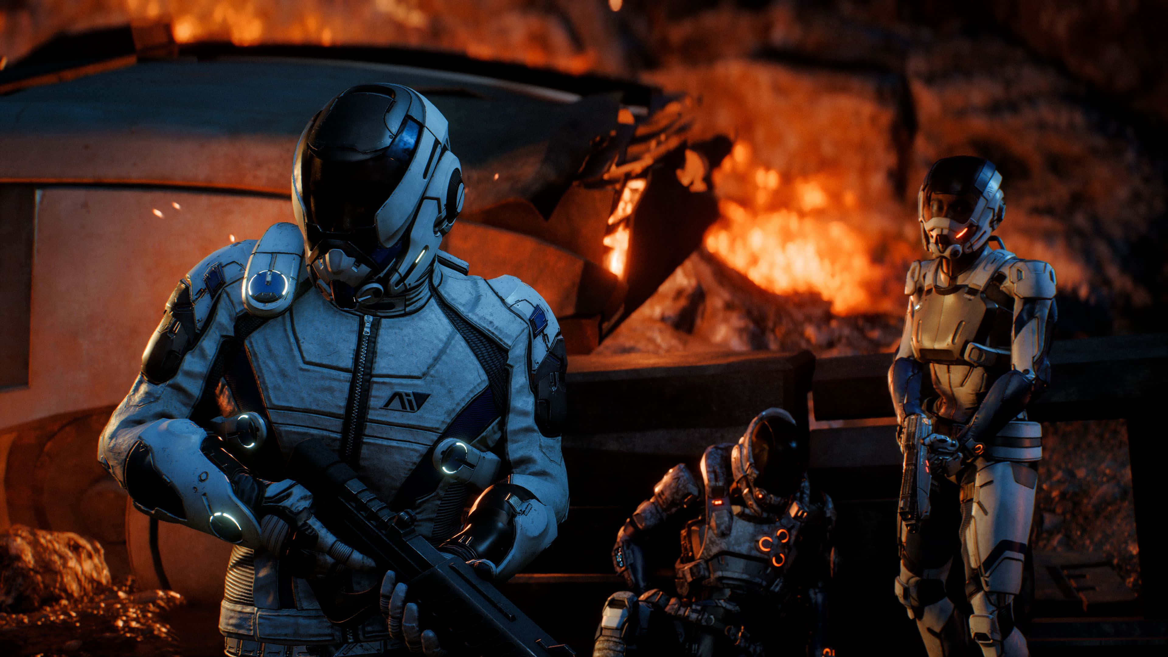 Mass Effect Multiplayer, 4K Resolution, armored soldiers, 4K Desktop Wallpaper
