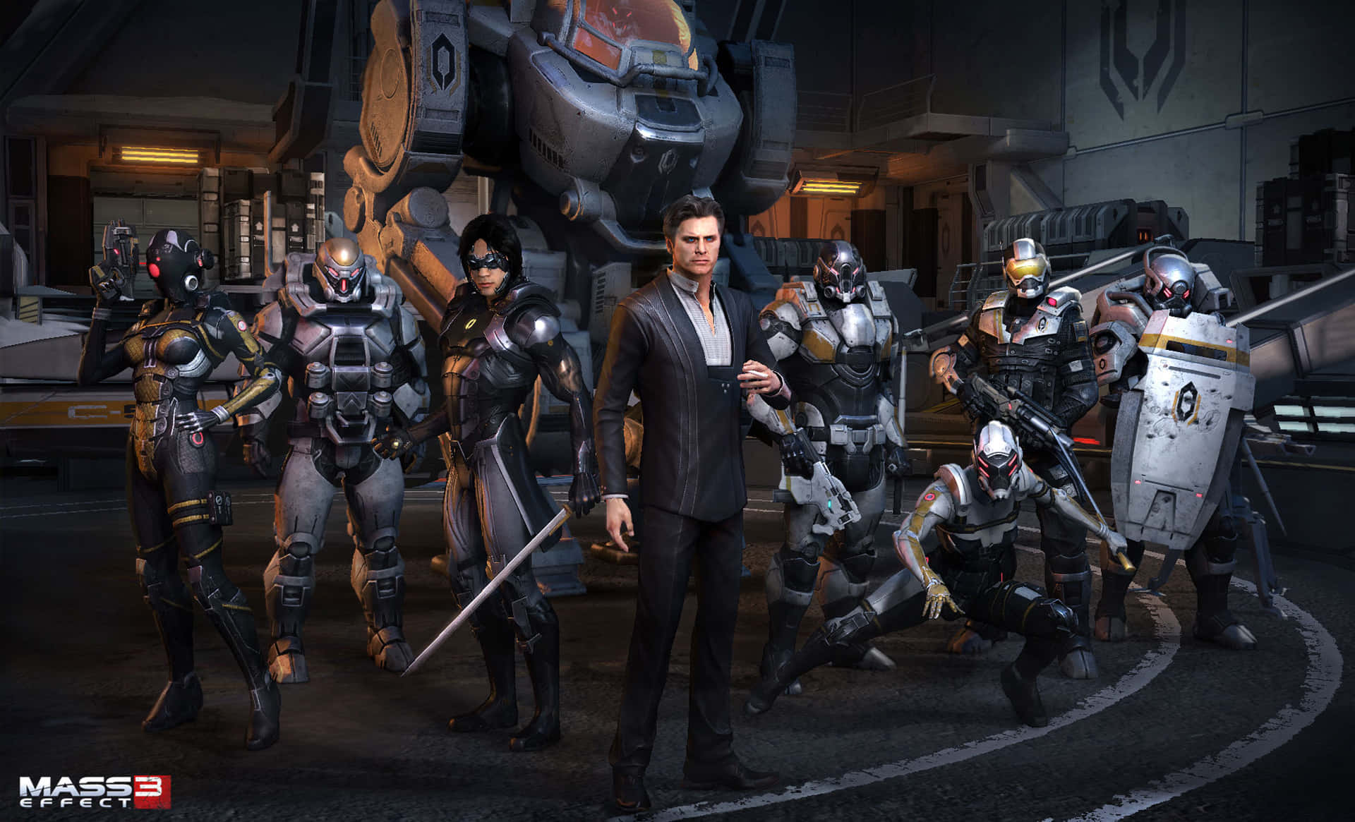 Mass Effect Multiplayer, armored soldiers, man in a suit, Full HD Desktop Wallpaper