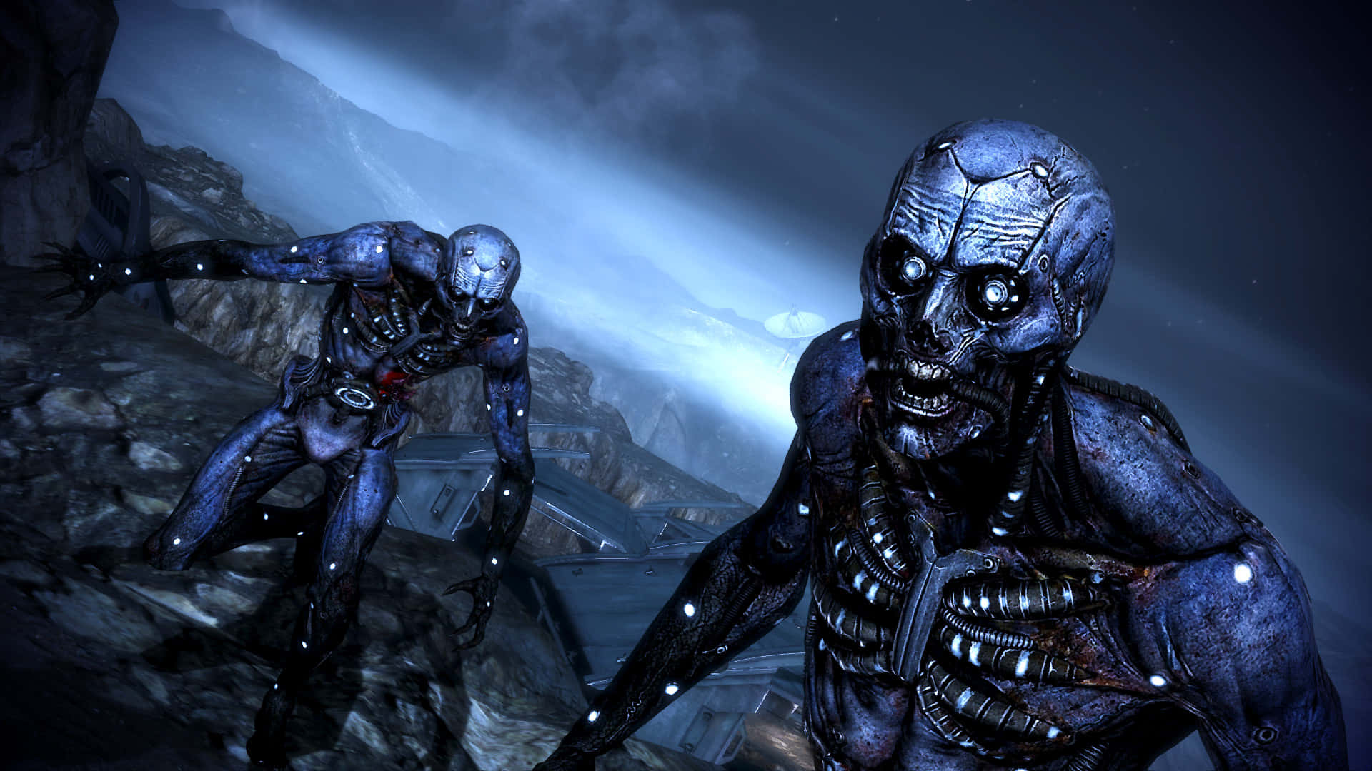 Mass Effect Multiplayer, biomechanical horror creatures, glowing eyes, Full HD Desktop Wallpaper