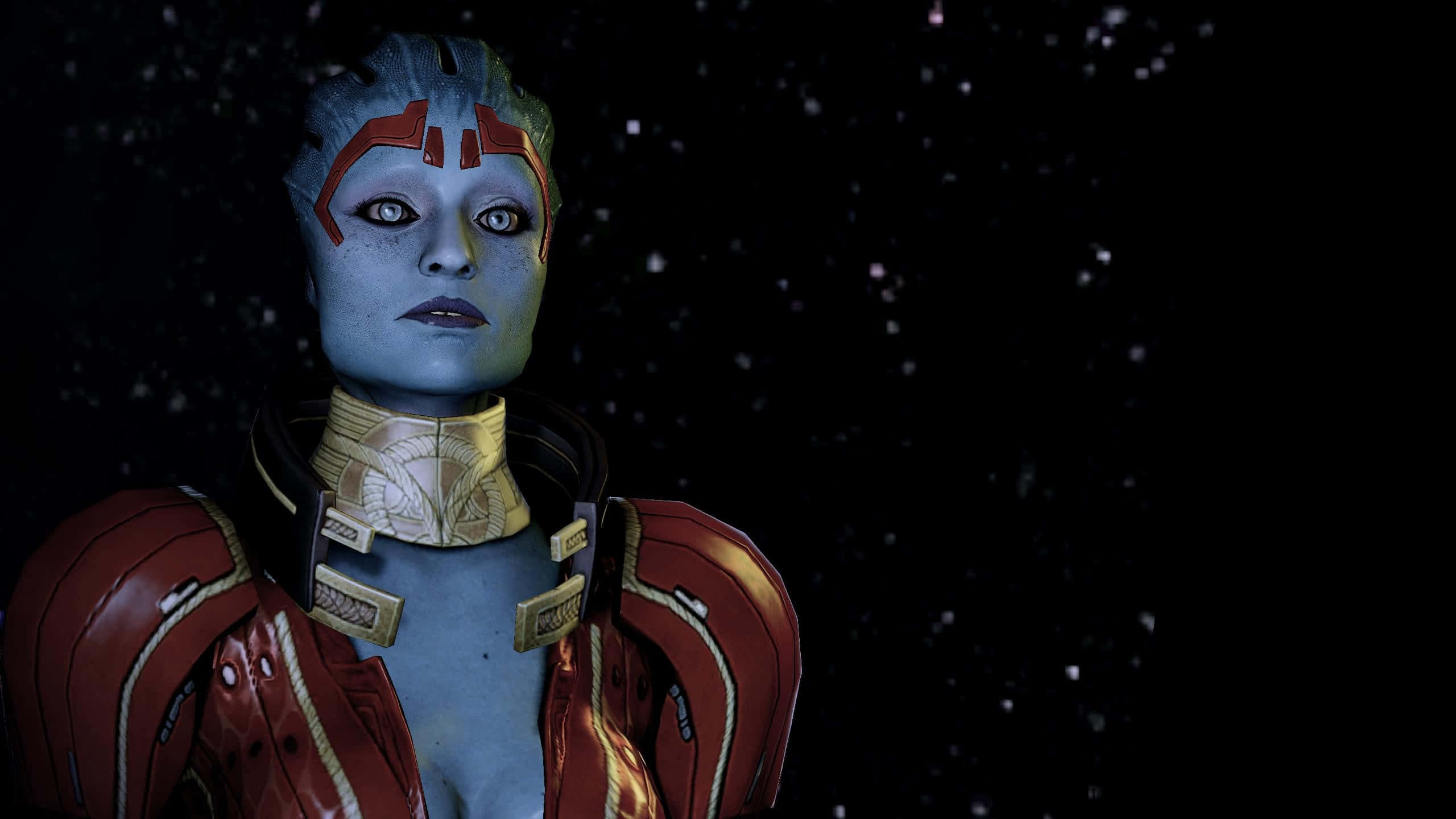 Mass Effect, Samara, blue-skinned alien woman, 2K Desktop Wallpaper