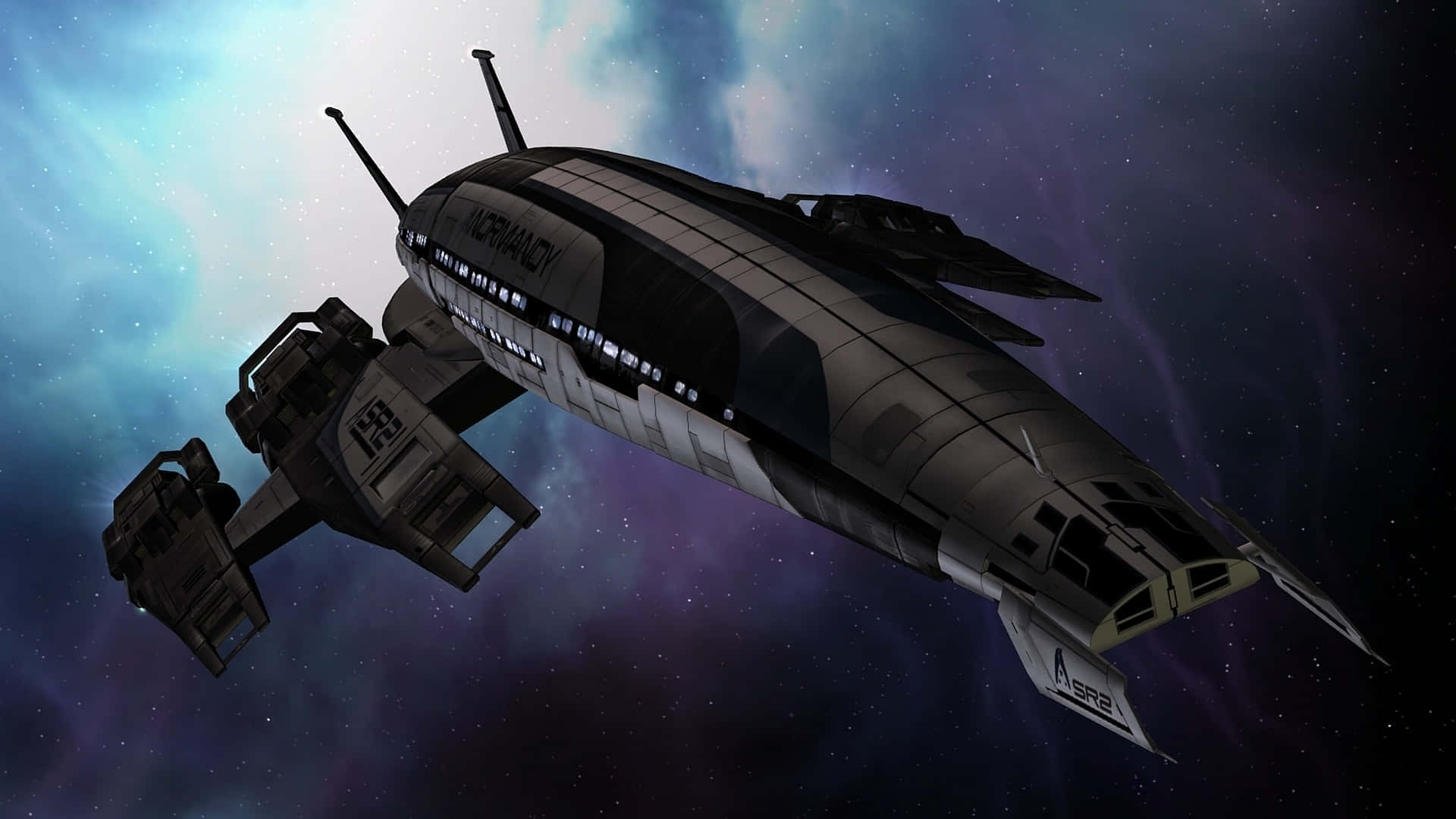 Mass Effect Space, nebula, stars, Full HD Desktop Wallpaper