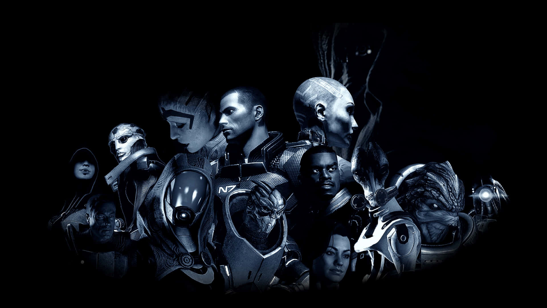 Mass Effect, characters, futuristic armor, Full HD Desktop Wallpaper