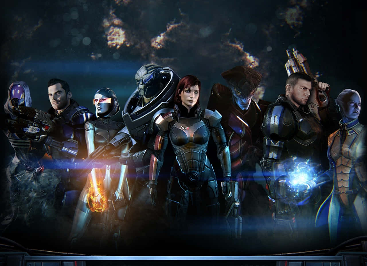 Mass Effect, characters, futuristic armor, HD Desktop Wallpaper