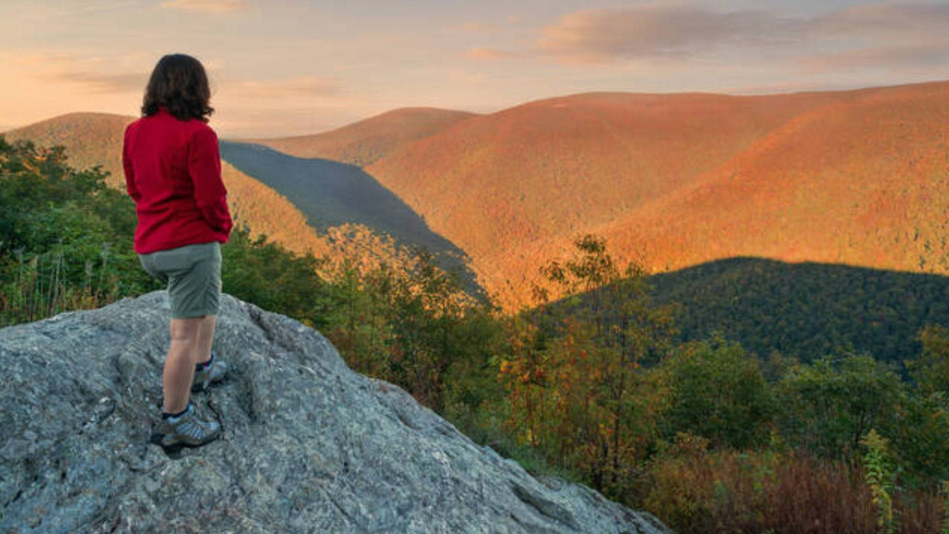 highest point in Massachusetts, rocky outcrop, rolling autumn hills, Full HD Desktop Wallpaper