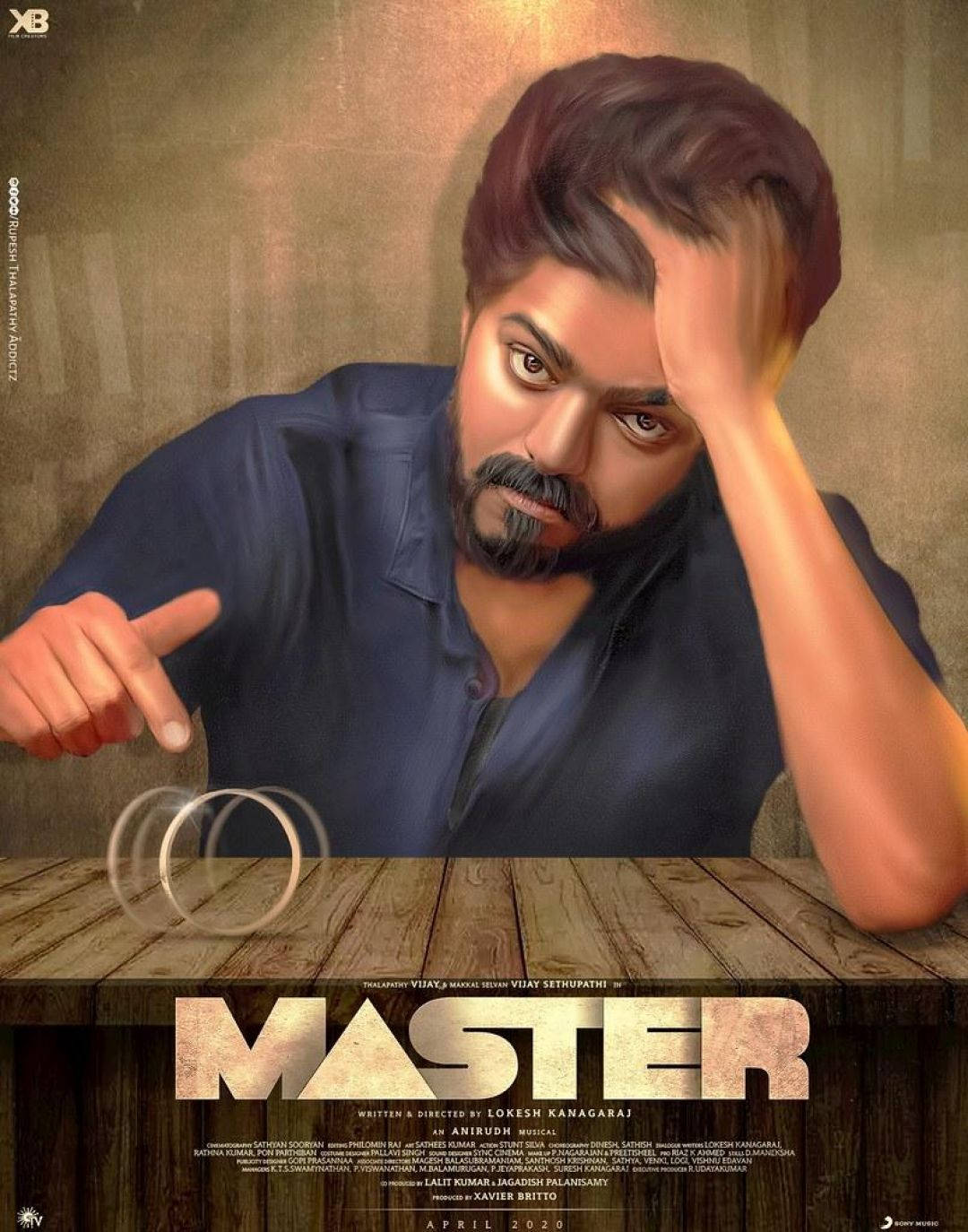 Master Vijay 4K, wooden table, floating rings, HD Phone Wallpaper