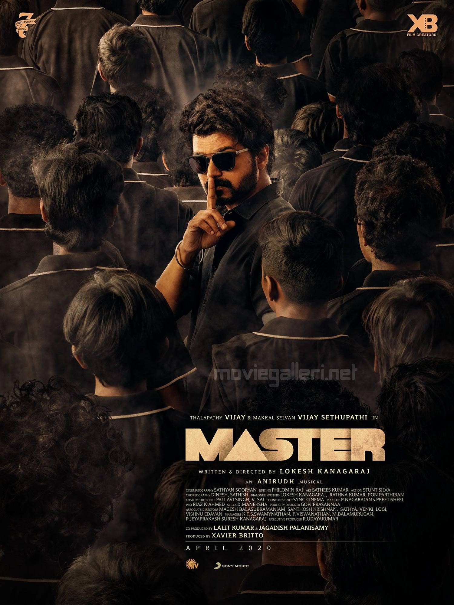 Master Vijay 4K, shushing poster, man in sunglasses, Full HD Phone Wallpaper