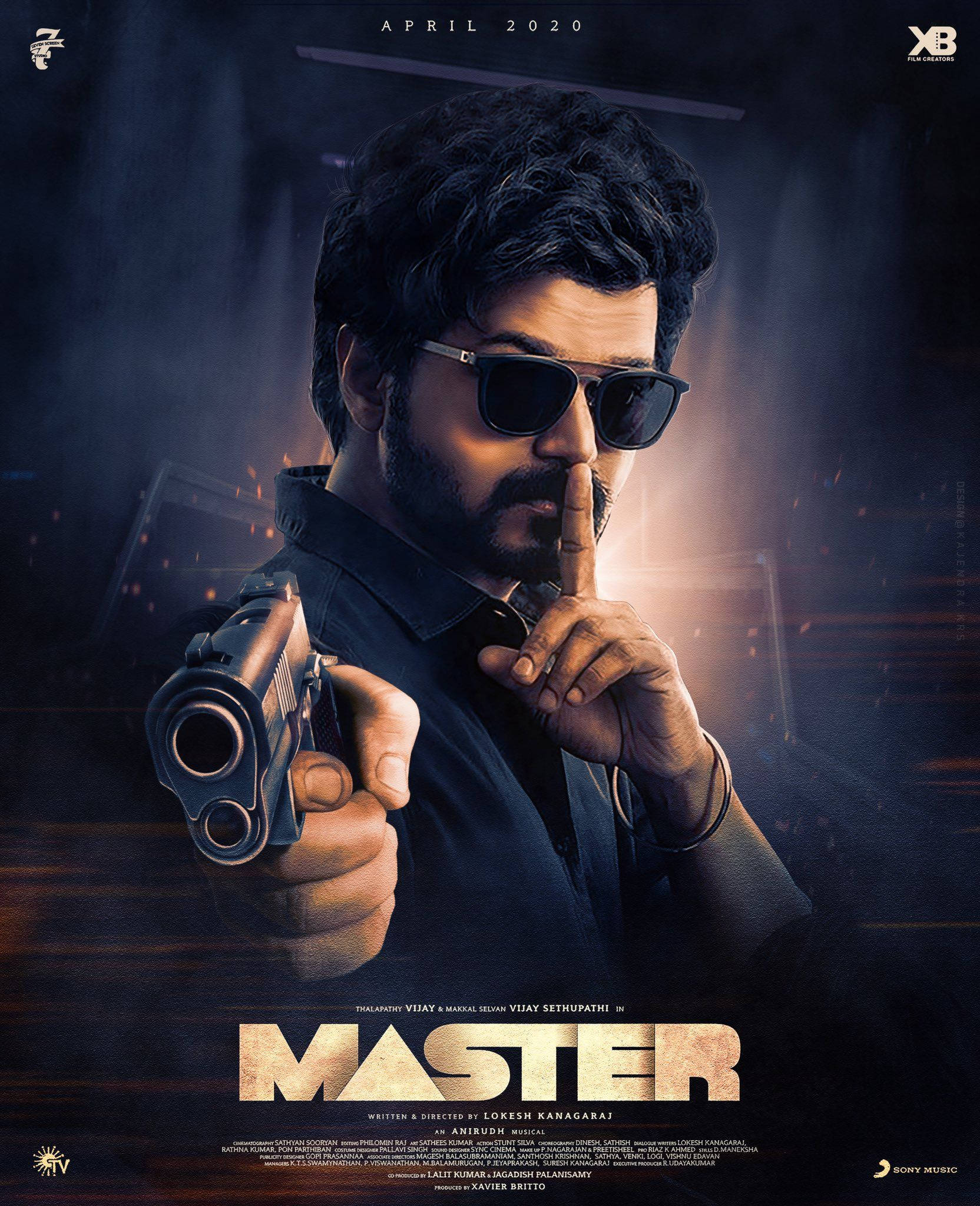 Master Vijay 4K, sunglasses, gun, Full HD Phone Wallpaper