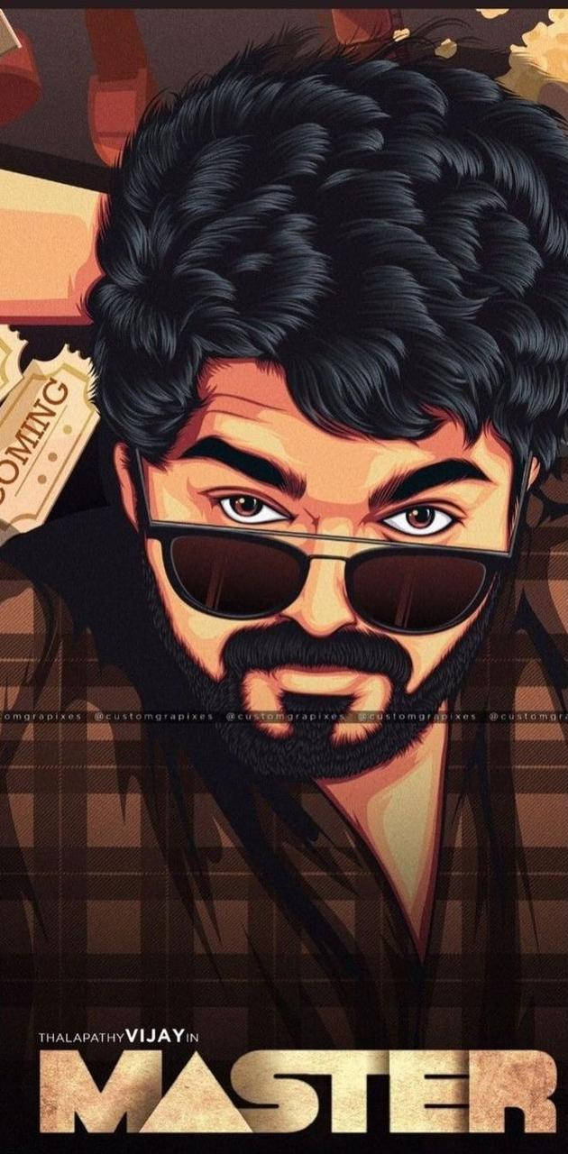Master Vijay HD, film art, stylized digital illustration, HD Phone Wallpaper