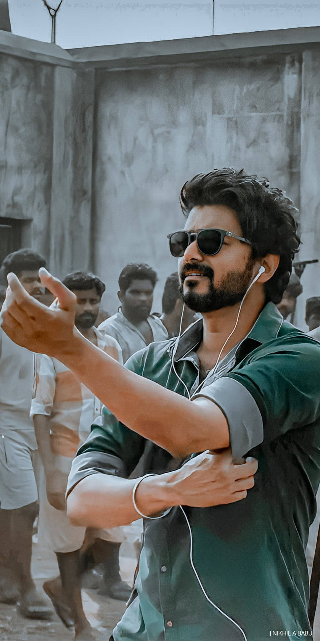 Master Vijay HD, dark green shirt, beard, Full HD Phone Wallpaper