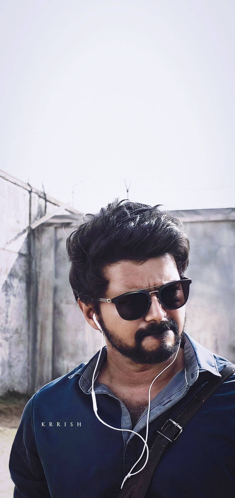 Master Vijay HD, black sunglass, white earbuds, Full HD Phone Wallpaper