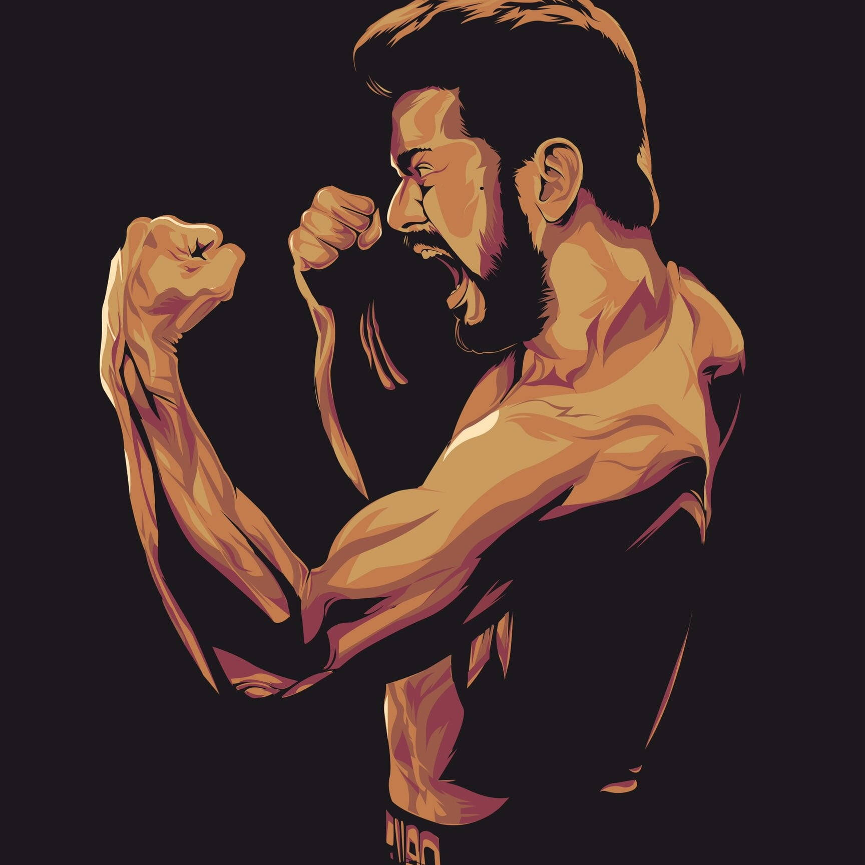 Master Vijay HD, dark background, muscular man, HD Desktop Wallpaper