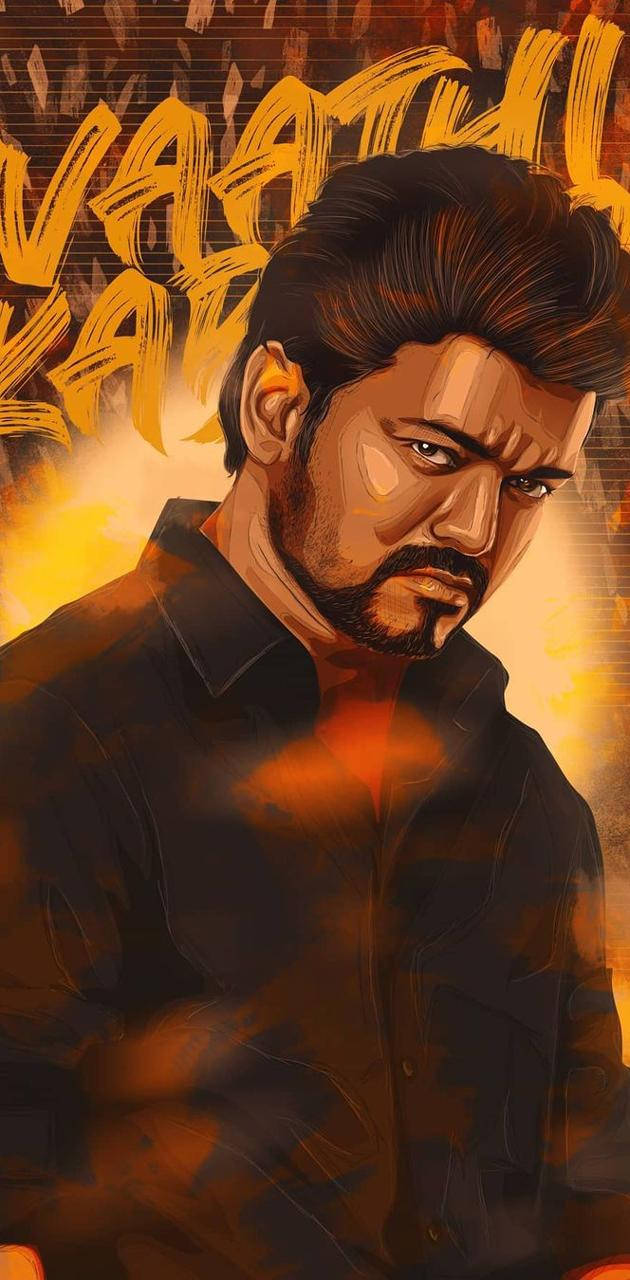 Master Vijay HD, dark red, fiery orange, HD Phone Wallpaper