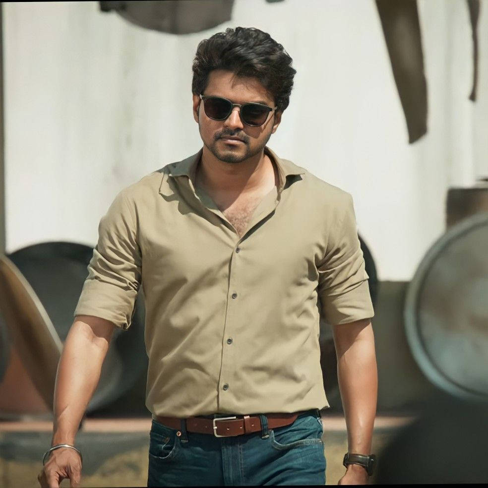 Master Vijay, sunglasses, beige shirt, SD Desktop Wallpaper