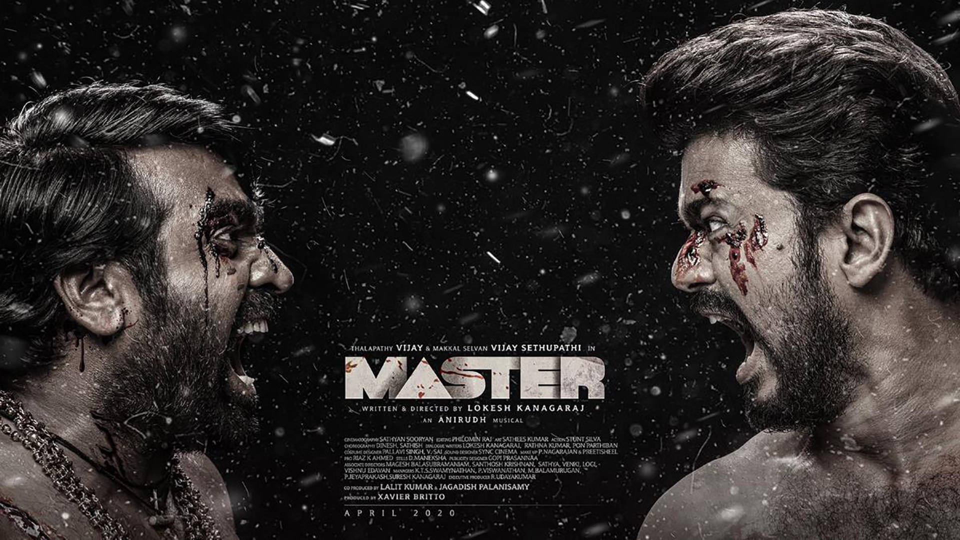 Master Vijay, black, snowy scene, Full HD Desktop Wallpaper