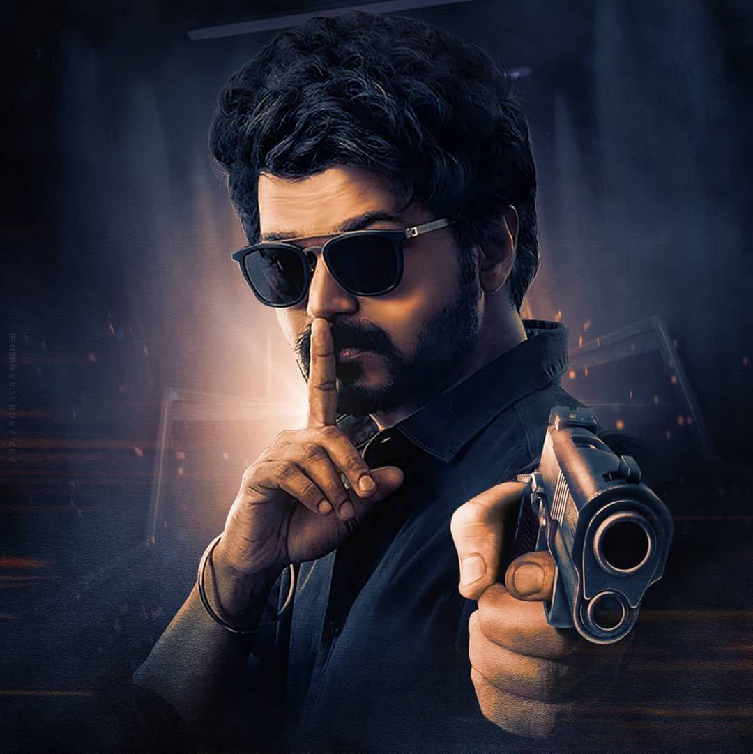 Master Vijay, 4K, shushing handgun, SD Phone Wallpaper