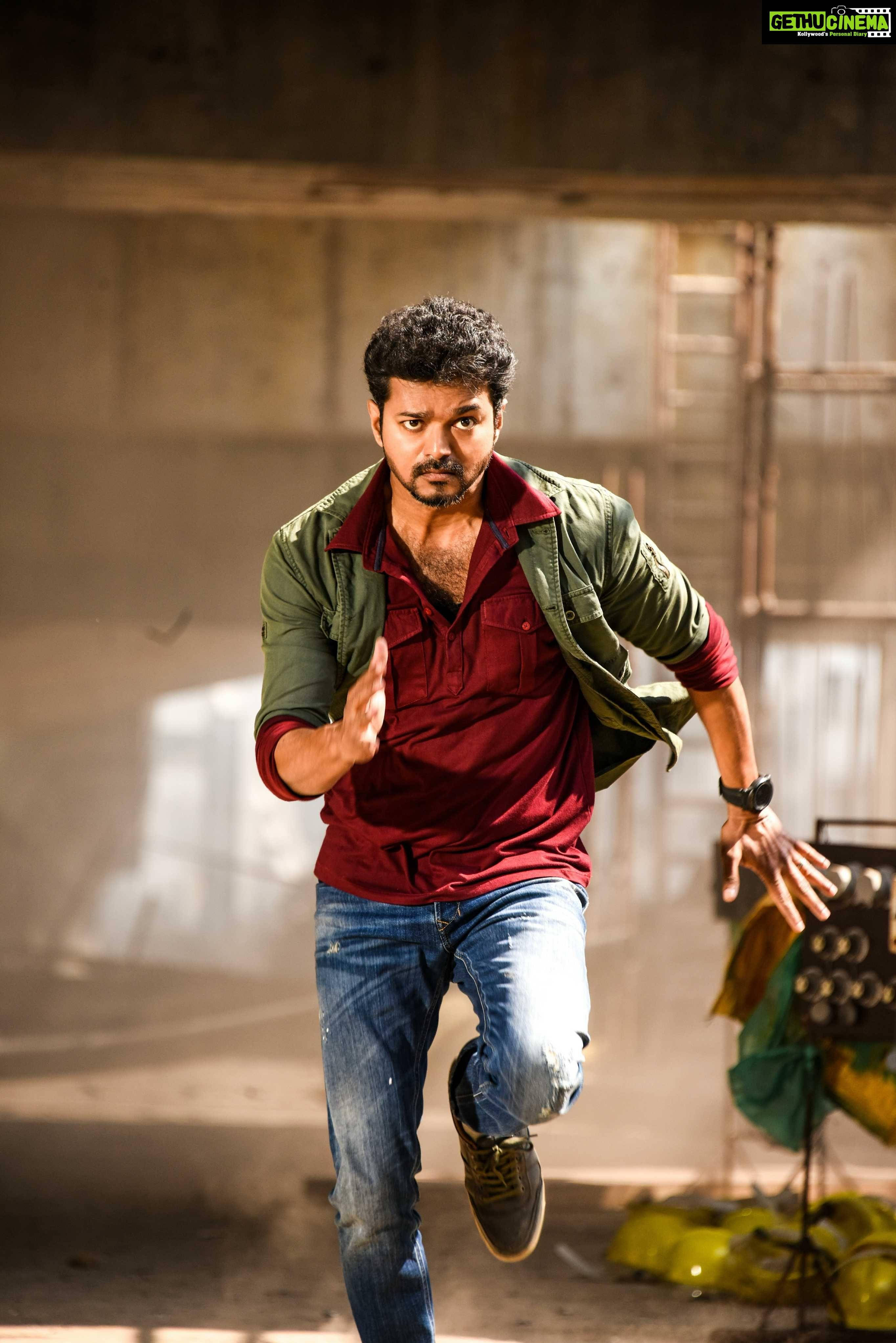 Master Vijay, red shirt, green jacket, 4K Phone Wallpaper