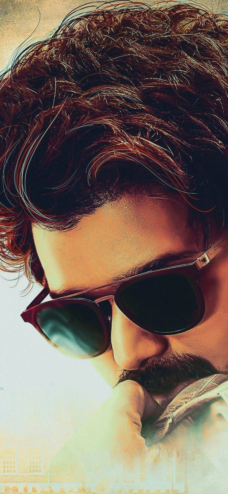 Master Vijay, dark curly hair, mustache, HD Phone Wallpaper