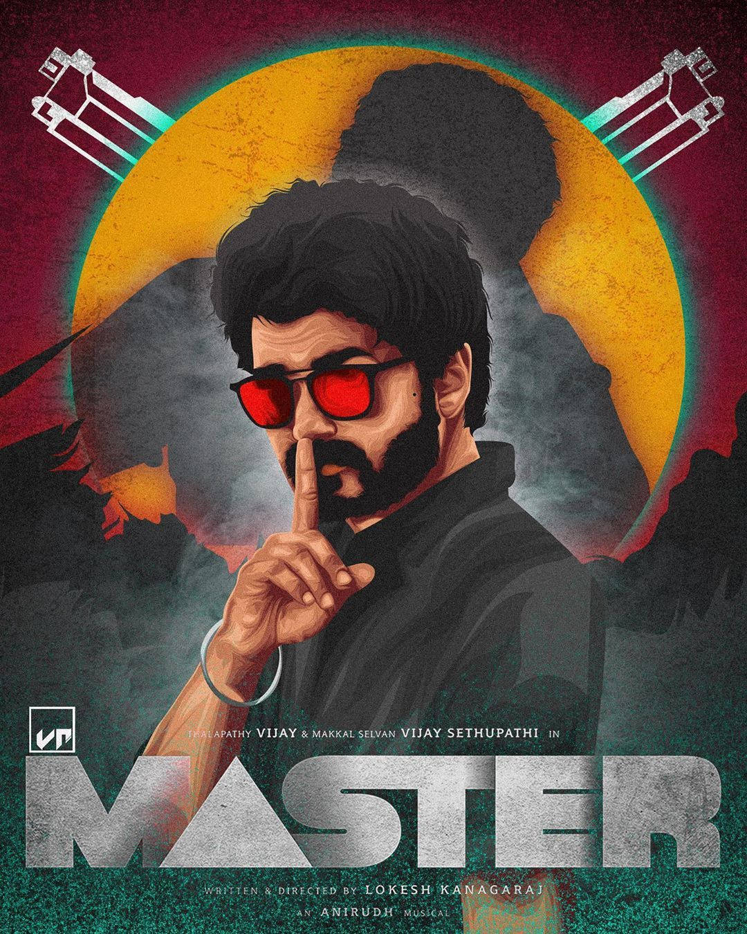 Master Vijay, red sunglasses, finger to lips, HD Phone Wallpaper